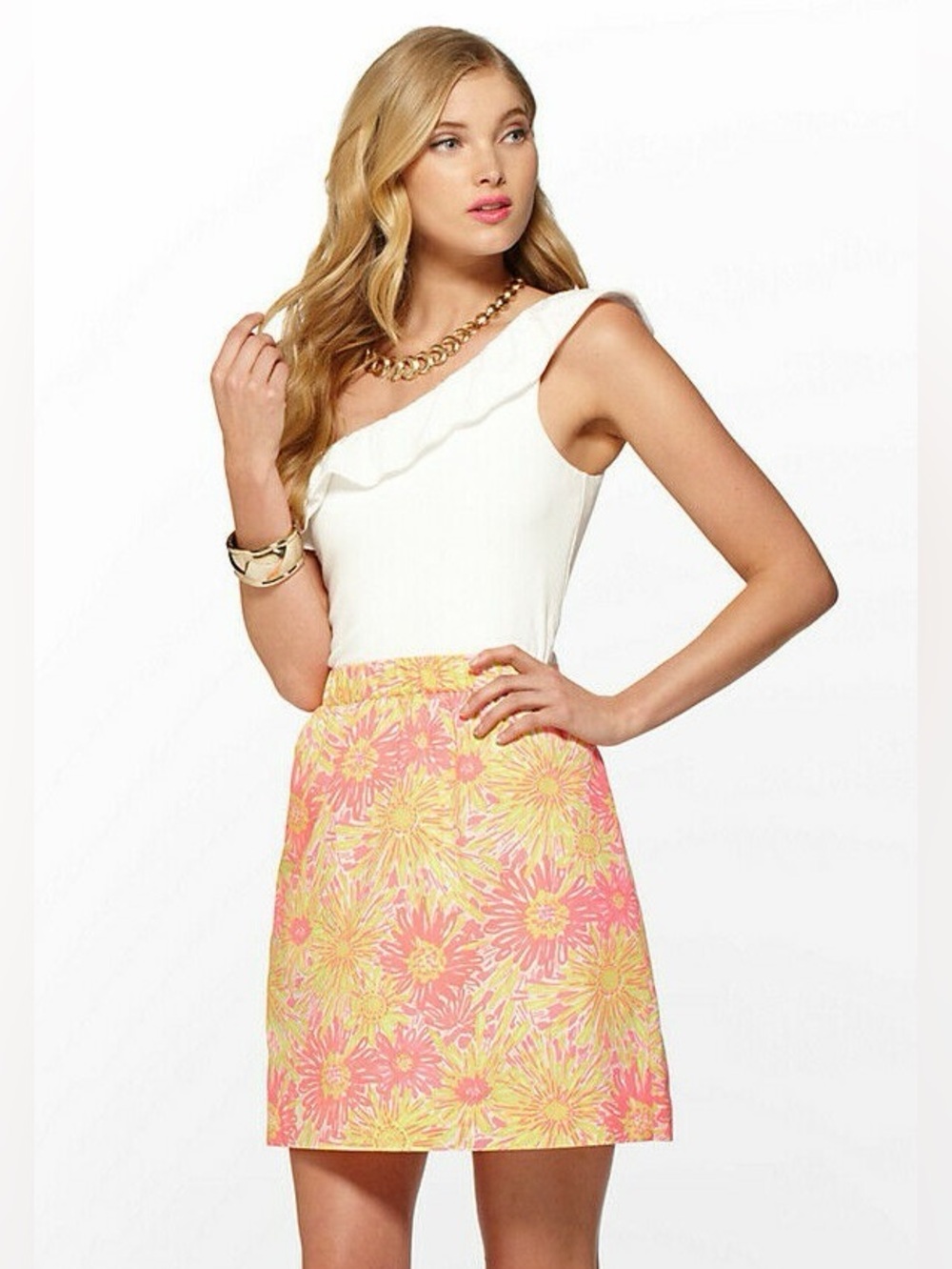 Lilly Pulitzer Ruffle Medium cotton tropical dress